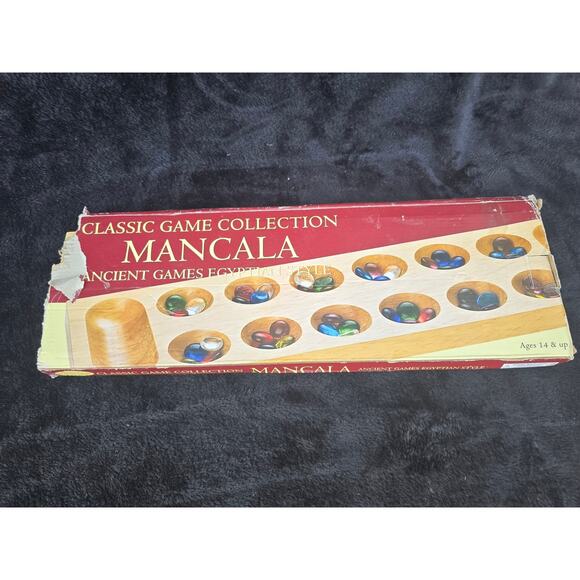 Vintage Style Mancala Board Game w/ Glass Beads – Complete Set - Picture 1 of 3